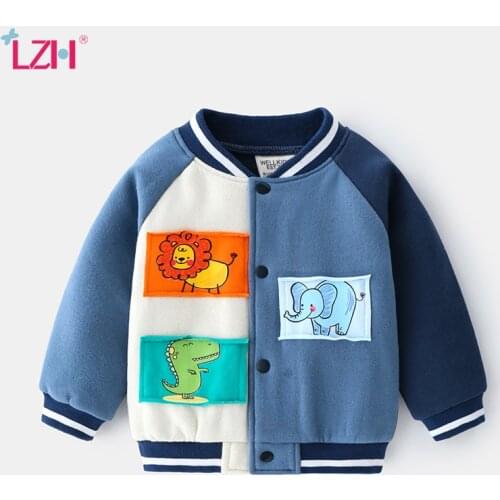 LZH Autumn Cute Cartoons Baby Boys Coats 2021 Kids Baseball Shirt Fashion Childrens Clothing Long Sleeve Costume For Boy Jacket