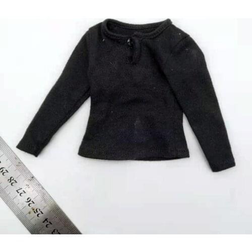 1/6 Scale Male Soldier Black T-shirt Long Sleeves Clothes for 12in Action Figure Doll Toys