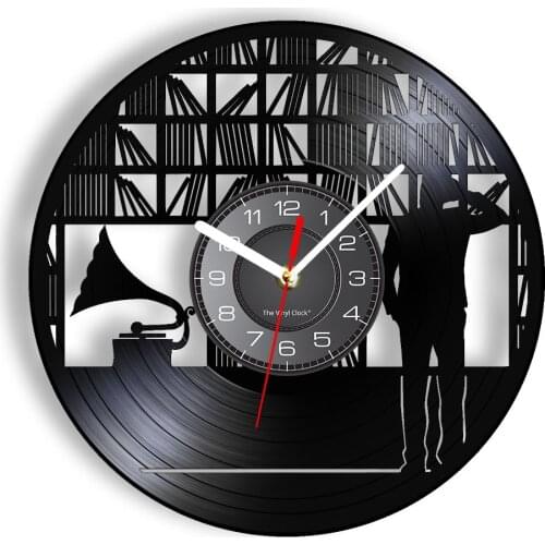 Collector Rock & Roll Vinyl Record Vintage Silent Wall Clock Vinyl Music Record Wall Clock Music Lover Cut Out Longplay Artwork