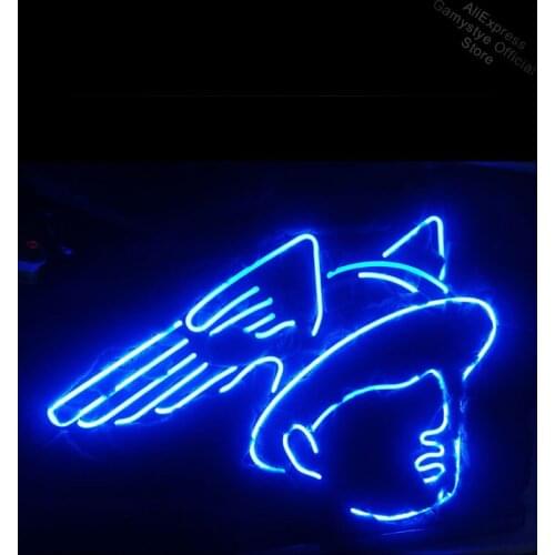Neon bulbs sign Winged Mercury beer bar handcraft bar sign real glass Neon Teaches Pacma Guitar Store Display Outdoor Wall Light
