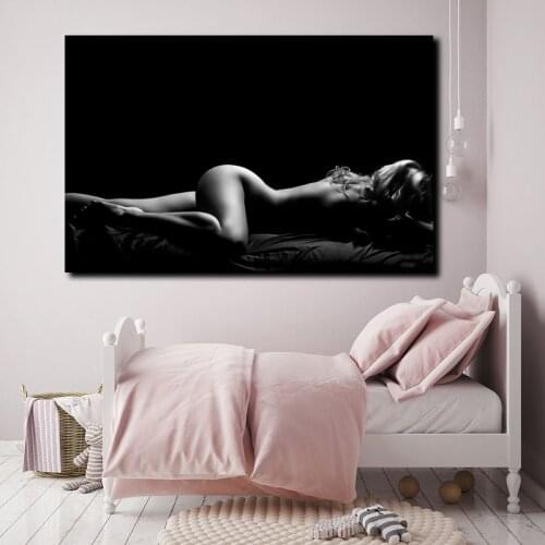 Sexy Body Nude Girl Wallpaper Canvas Painting Print Living Room Home Decor Modern Wall Art Oil Painting Poster Salon Pictures HD