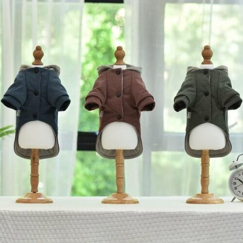 Autumn Winter Pet Dog Clothes Dog Thick Warm Hooded Jacket Dog Jumpsuits Chihuahua Puppy Costume Dog Clothes Pet Supplies
