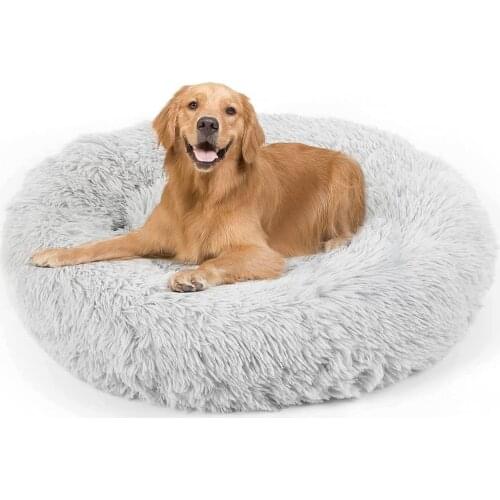 Super Soft Round Dog Bed Warm Plush Cat Beds For Large Dogs House Cat Nest Cushion Pet Product Accessories