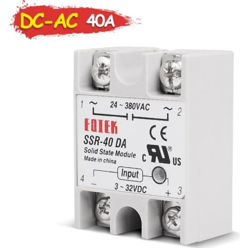 Capot protection relais statique Industrial 40A DC to AC Singh Phase SSR Solid State Relay SSR-40DA DC-AC