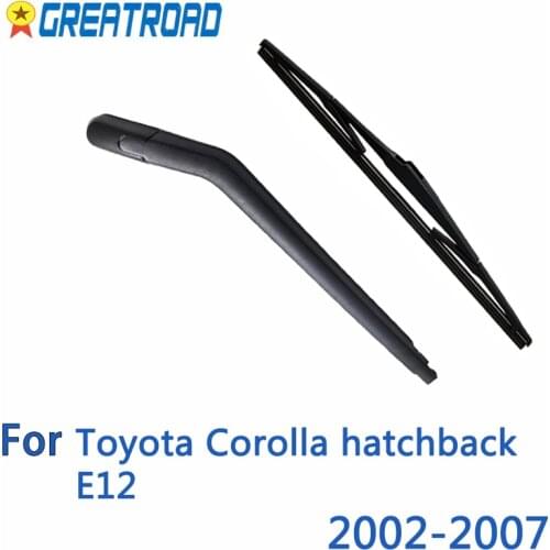 Wiper 14" Rear Wiper Blade Arm Set Kit For Toyota Corolla hatchback E12 2002-2007 Windshield Windscreen Rear Window