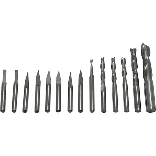 14 pcs/set 3.175mm Drilling bits CNC Tool Cutter Carving Knife for PVC,Wood,Acryl ,MDF,ABS Stainless steel Material Cutting