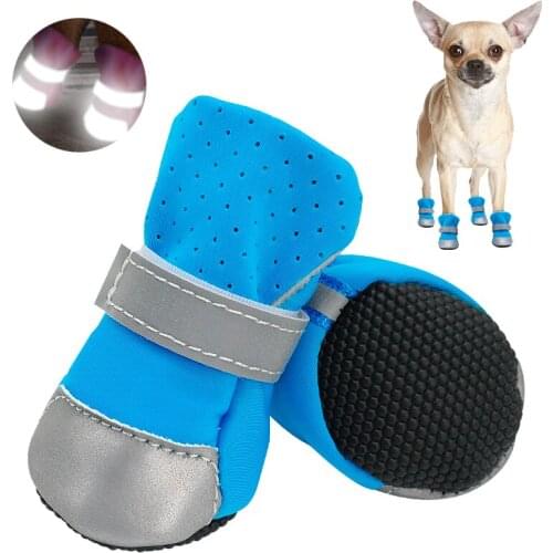 Dog Cat Shoes For Small Dogs Puppy Indoor Socks Cover Reflective Anti-Slip Rain Pet Boots For Chihuahua York Bichon Teddy