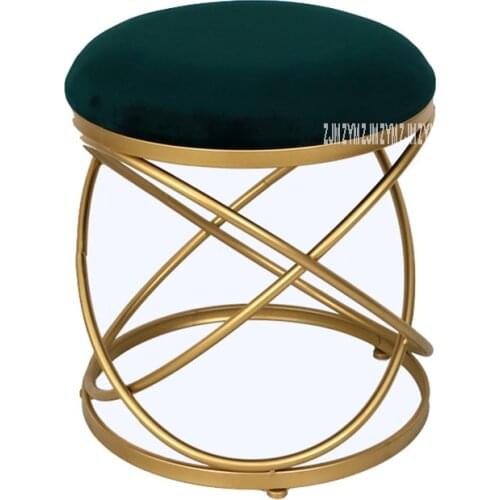 19XS272 Living Room Fabric Sofa Bench Modern Simple Creative Round Cloth Stool Bedroom Beauty Salon Make Up Change Shoe Stool