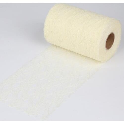 Ivory Tulle Rolls Spool Lace Fabric For Tutu Skirt Wedding Event Party Chair Sash Bow Table Runner 22M 15cm