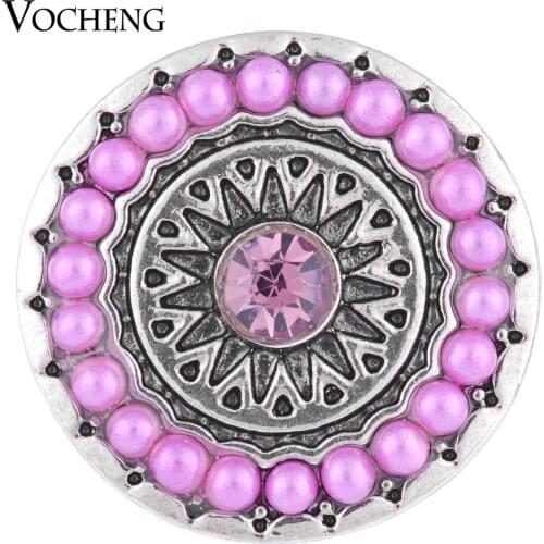 Vocheng Snap Charms 18mm Sprouting Flower Round Bead 3 Colors Lovely Charms Vn-1110