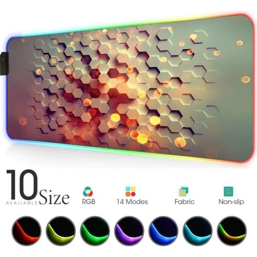 Shiny Rectangle RGB Mouse Pad Gamer Accessories Large LED MousePad Gaming PC Desk Play Mat with Backlit overwatch keyboard pad