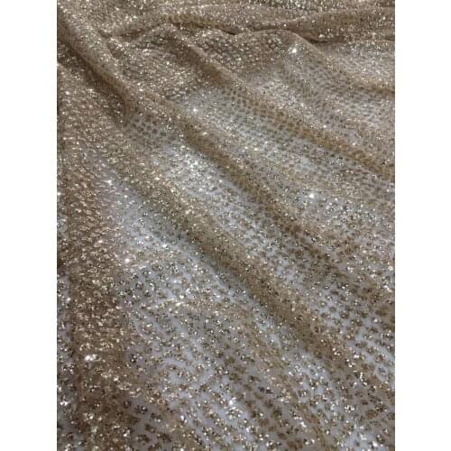 ZH-11168 french net embroidered lace fabric for party dress top sale glued glitter lace fabric