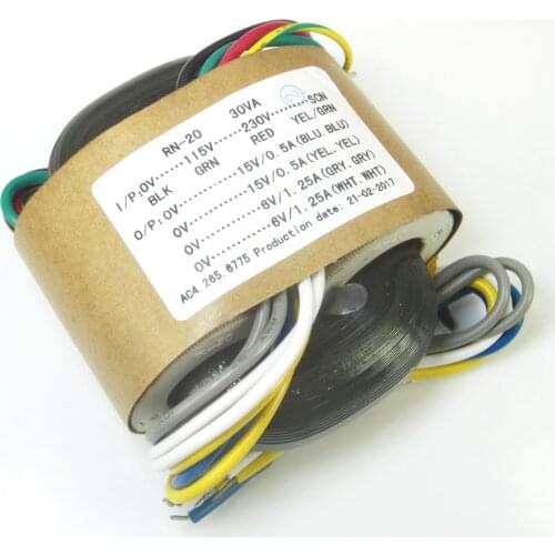 1PC 30VA 30W 15V *2 + 6V *2 R-Core Transformer for preamp DAC amp diy