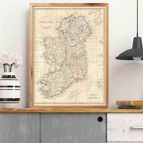 1799 Map Of Ireland Antique Map Reproduction Ireland Map Poster Wall Art House warming Gift Idea Birthday Wall Painting Print