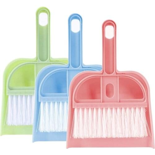 3 Pack Mini Hand Broom and Dustpan Set Small Dust Pans with Brush Set Cleaning Tool for Desk, Car and Animal Waste