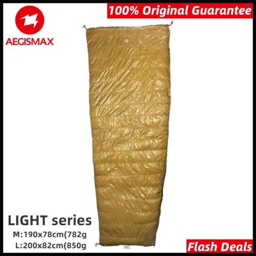 AEGISMAX LIGHT Outdoor Camping Sleeping Bag 800FP 95% White Goose Down Envelope 3-Seasons Down Adult Nylon Ultralight portable