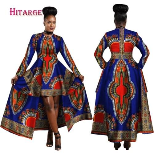 Hitarget 2020 African Dresses for Women Dashiki Cotton Wax Print Batik Sexy Long Dress for Femal Traditional clothing WY1268