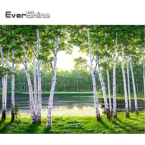 Evershine Diamond Painting Cross Stitch Landscape Tree Diamond Embroidery Scenery Rhinestone 5D Diamond Mosaic Full Drill Square