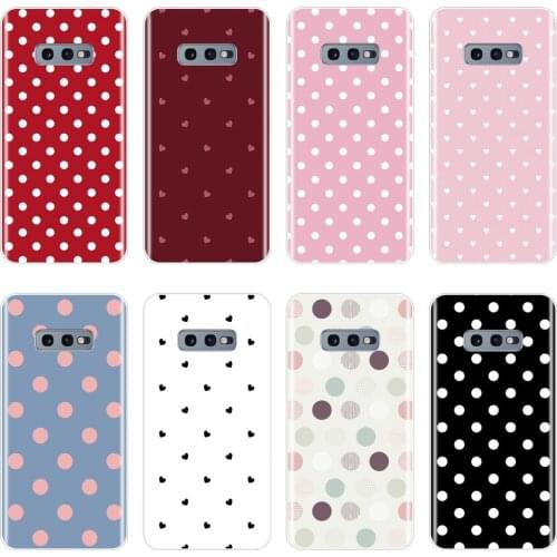 TPU Phone Case For Samsung Galaxy S10E S10 Plus 5G Case Silicone Polka Dot Heart Soft Back Cover For Samsung Galaxy Note 10 Pro
