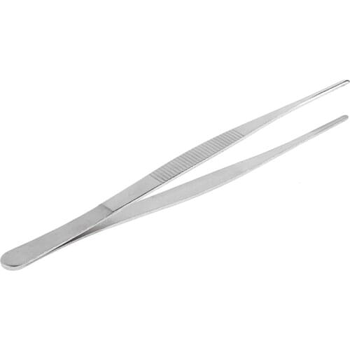 Long Barbecue Food Tong Stainless Steel Straight Tweezer Toothed Tweezer Home Garden Kitchen BBQ Tool