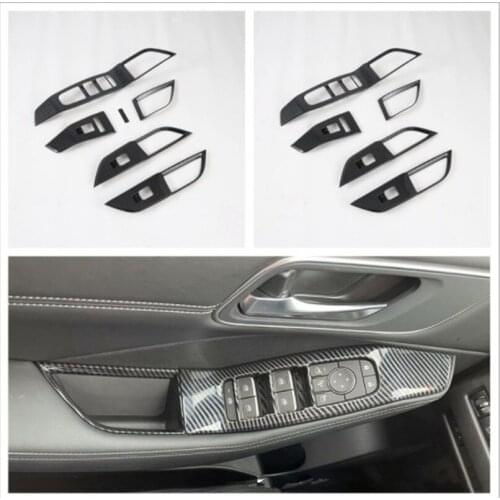 For Nissan X-Trail 2021 ABS Carbon Fiber Car Door Inner Window Lift Panel Frame Cover Trim Car Styling Sticker