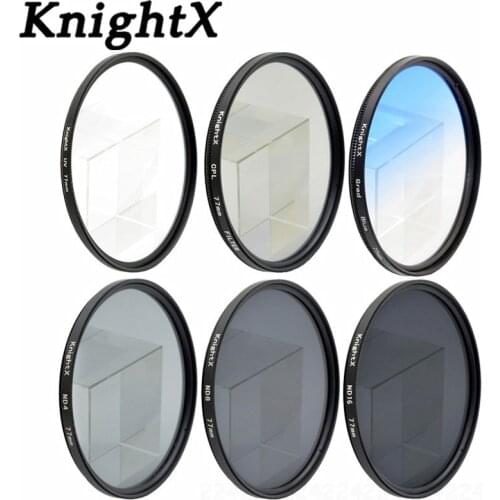 KnightX 49 52mm 58MM 67MM 72MM 77MM Gradual blue sky color FILTER UV MC FLD LENS FILTER for Canon EOS 1200D 750D 700D 600D Lens