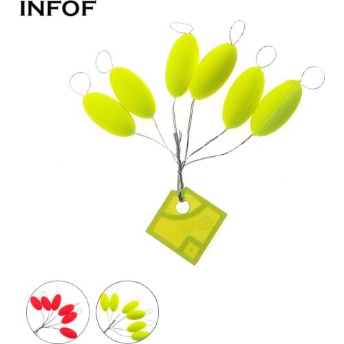 INFOF 10-pack 6th Fishing Float Oval Floating Fishing Bobbers Floating Carp Fishing Accessories Floats