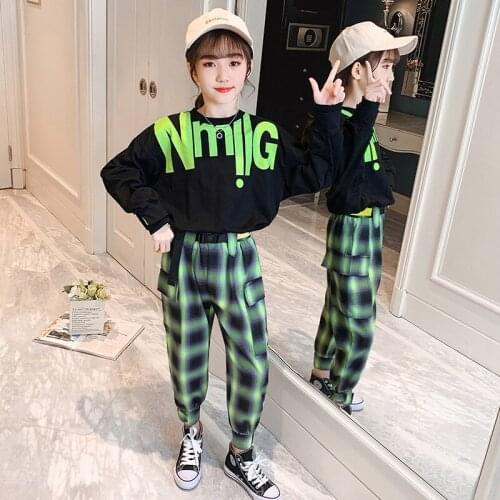 Girls Suits Sweatshirts +Pant Sets 2021 Elegant Spring Autumn High Quality Formal Party Outfits Sport Teenagers Kids Cotton Trac