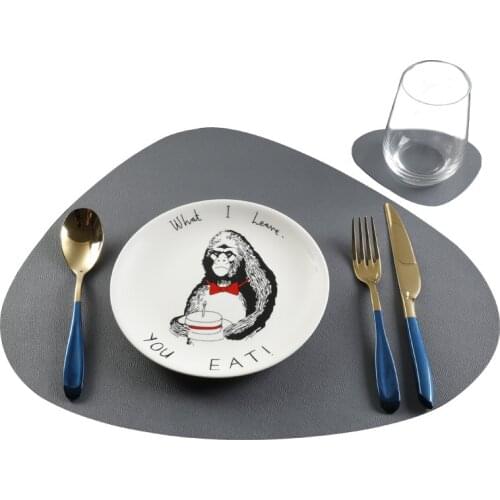 Tableware Pad Placemat PU Leather Table Mat Heat Insulation Non-Slip Placemats Bowl Coaster Kitchen Cup Mats High Quality