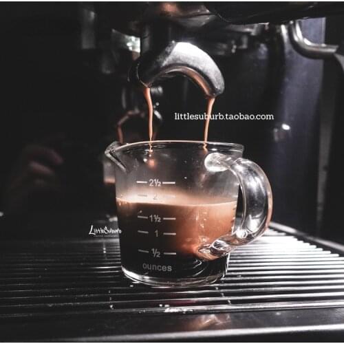 Double-Mouth Espresso Cup with Scale High-Temperature Resistant Glass Measuring Cup Italian Espresso Espre