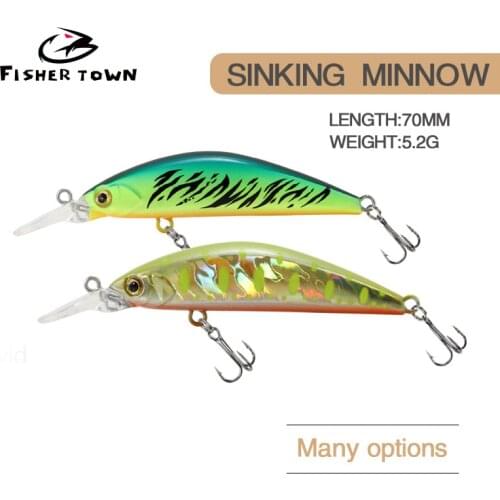 Fisher town mini lure 70MM/5.2G Wobbler Minnow Fishing Lure Wobbler Isca Artficial Hard Bait For Bait twitching lure