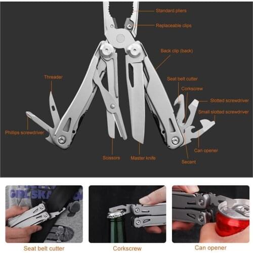 Multi Tool EDC Camping 16 In1 Multitool Plier Cable Wire Cutter Multifunctional Multi Tools Outdoor Camping Folding Knife Pliers
