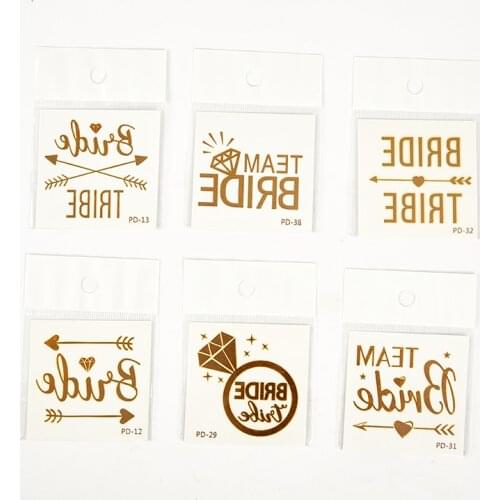 Mix 12pcs Bridesmaid Bride Tattoo Sticker Set for Wedding Party Bridal Shower Bachelorette Party Valentines Decoration Supplies