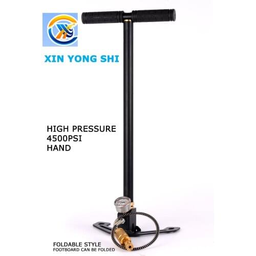 Air Inflatable Pump Foldable 4500PSI 300Bar 30Mpa High Pressure PCP Hand Operated Air Pump Hand Car Home Mini Panel with Gauge