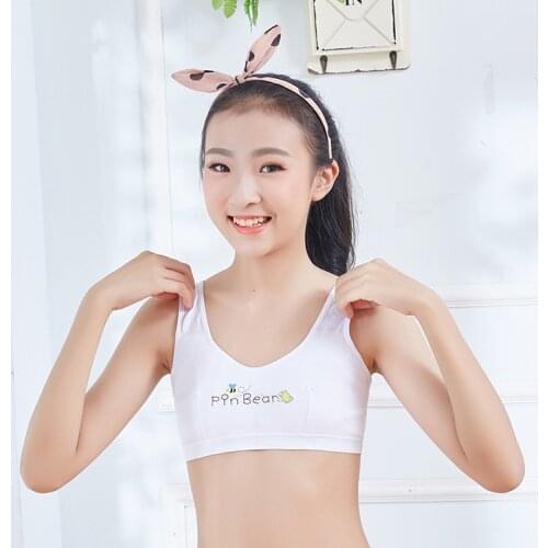The new non-steel ring medium and large girls underwear cotton developmental stage girls bra sports small vest student underwear