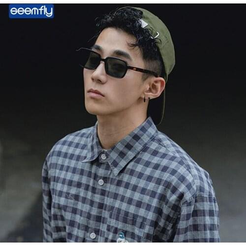 Seemfly Vintage Men Women Square Sunglasses Retro Fashion Street Snap Brand Designer Small Sunshades HD Clear UV400 Sun Glasses
