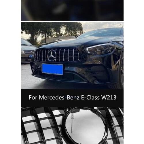 Front Bumper Racing Grill Billet Grille Cover Modification Accessories For Mercedes-Benz E-Class W213 2016-2021