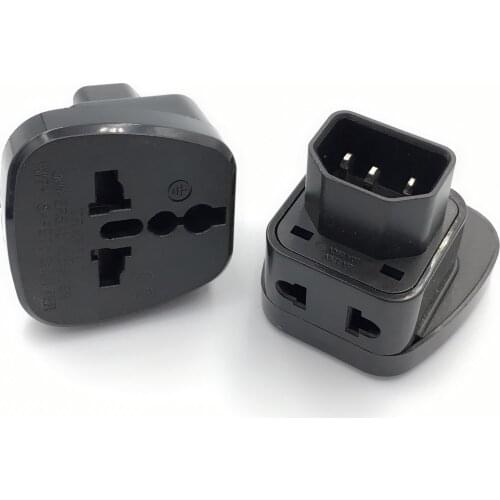 IEC 320 C14 Plug to Universal socket 1to2 converter power Adapter with Safety Shutter APC UPS PDU IEC-320 C14 inlet