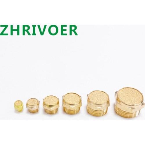 Pneumatic plug silencer brass connector for solenoid valve fitting exhaust muffler male thread M5 1/8" 1/4" 3/8" 1/2"