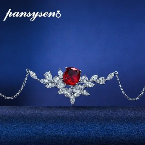 Vintage 925 Sterling Silver Cushion Cut 10*11MM Ruby Created Moissanite Gemstone Pendant Necklaces for Women Luxury Fine Jwelry