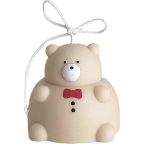 3D Fat Bear Candle Silicone Mold Round Ball Design Teddy Bear Brownie Bear Candle Making Handmade Soap Mold