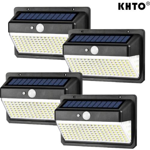 Solar Light Outdoor 158 LED Motion Sensor Wall Lamps Waterproof Emergency Light Suitable for Garden Front Door Garage Fence