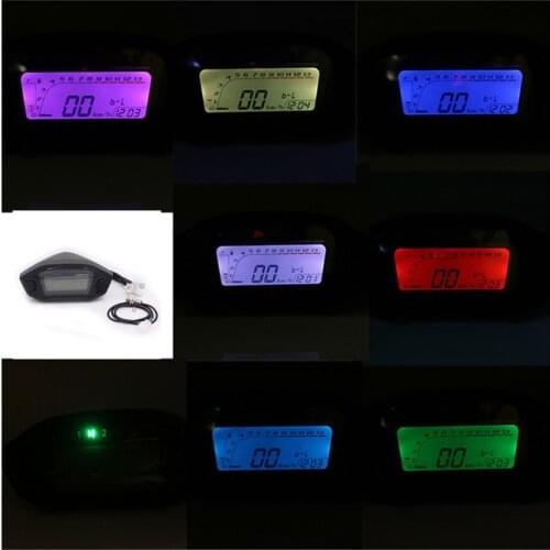 Universal Motorcycle LCD Digital Speedometer Odometer Backlight Motorcycle for 2-4 Cylinders 1300r/min