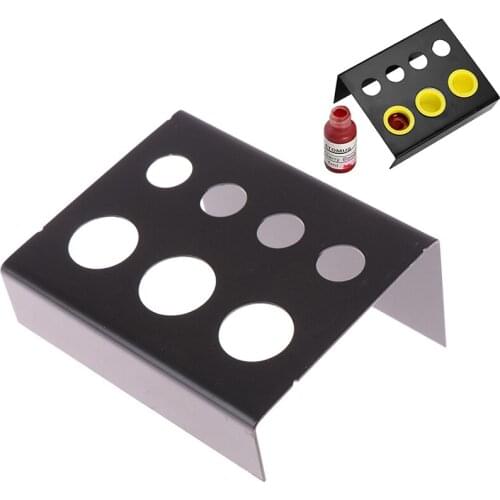 1PC 7Holes Stainless Steel Tattoo Ink Cup Holder For 7 Cups Stand Machine Supply Black Tattoo Accessories