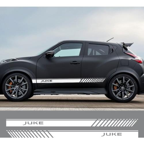 2PCS Car Door Side Skirt Vinyl Stripes Stickers For Nissan Juke Auto Both Side Decor Graphic Decals Racing Exterior Accessories