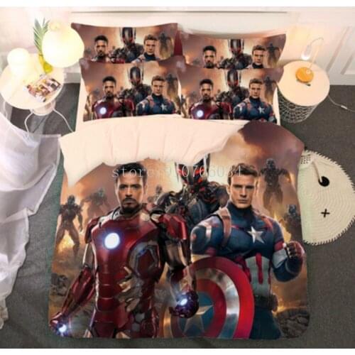 The Avengers 3D Bedding Set iron Man Queen King Size comforter Bedding Sets Bedclothes Cartoon Duvet Cover Gift