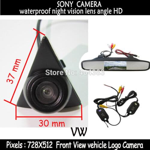 4.3"Monitor Wireless IR Car FRONT View Camera Parking Camera for volkswagen VW GOLF Bora Jetta Touareg Passat Lavida Polo Tiguan