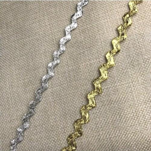 5 Meters High Quality Gold Silver Thread Lace Trims Performance Stage Show Clothes Ribbon DIY Wedding Craft Scrapbooking