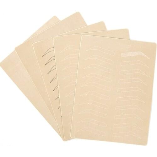 5pcs Permanent Makeup Training Inkness Brand Latex Microblading Tattoo Practice Skin With white Eyebrows