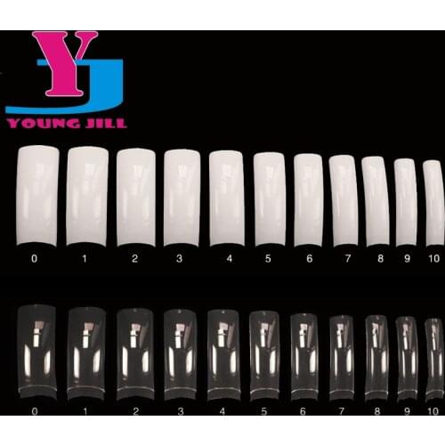 500 PCS Clear and White French Nails Tips UV Gel Half False Acrylic Nails Salon Decorated Transparent Fake Nail Design